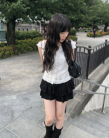 Harin Lace Punching Off Sleeveless Blouse